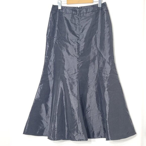 Laura Women's Black Shimmer Metallic Hand Wash Flared A-Line 2000's Skirt Size 6 - Picture 3 of 9
